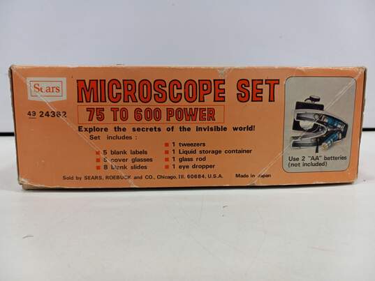 Vintage Sears 75 to 600 Power Microscope Set IOB image number 5