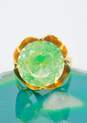 12K Gold Neon Green Spinel Scalloped Statement Ring 6.2g image number 1