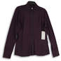 NWT Womens Purple Mock Neck Long Sleeve Full-Zip Shanti Jacket Size XL image number 3
