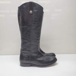 Frye Melissa Button Boots in Black Leather Women's 8.5 B
