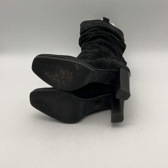 NIB Womens Black Suede Closed Toe Block Heels Pull On Slouchy Booties Sz 8M image number 3