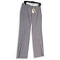 NWT Womens Gray Flat Front Pockets Straight Leg Dress Pants Size 4 image number 1
