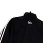 Womens Black White Long Sleeve Pockets Full-Zip Track Jacket Size Small image number 4