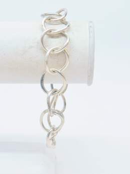 Artisan 925 Unique Wide Curb Chain Hook Bracelet 25.2g