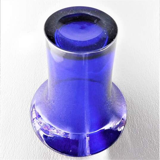 Cobalt Blue Glass 8.25 Inch Vase image number 3