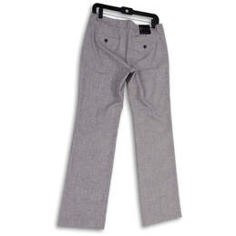 NWT Womens Gray Flat Front Pockets Straight Leg Dress Pants Size 4 alternative image
