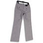 NWT Womens Gray Flat Front Pockets Straight Leg Dress Pants Size 4 image number 2
