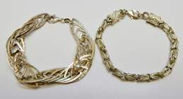 Artisan 925 Byzantine Bali Style & Textured Interlocking Ellipse Chain Bracelets Variety 35.1g