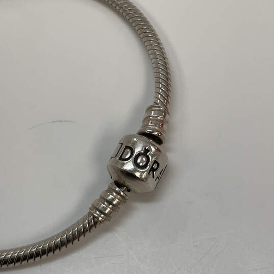 Designer Pandora 925 Sterling Silver Barrel Clasp Snake Chain Bracelet image number 4