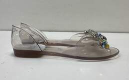 Stuart Weitzman Rubber Jelly Embellished Sandals Clear 6