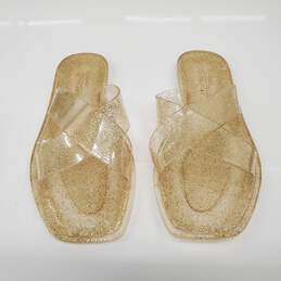 Anthropologie Matisse Gold Glitter Jelly Sandals Women's Size 10