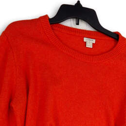 Womens Orange Knitted Crew Neck Long Sleeve Pullover Sweater Size XL alternative image