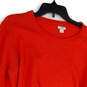 Womens Orange Knitted Crew Neck Long Sleeve Pullover Sweater Size XL image number 2