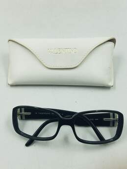 Valentino Black Rectangle Eyeglasses