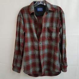 Pendleton burgundy gray trail shirt button up wool men's S