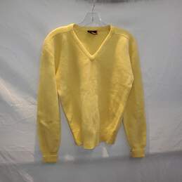 Nordstrom Lambs Wool Yellow Pullover V-Neck Sweater Size M
