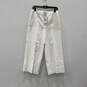 NWT Womens White Flat Front Slash Pockets Straight Leg Dress Pants Size 6 image number 1