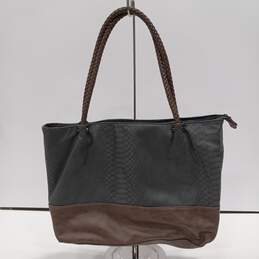 Clarks Dark Grey And Brown Over The Shoulder Leather Purse