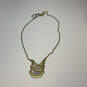 Designer J. Crew Gold-Tone Clear Crystal Cut Stone Linked Pendant Necklace image number 3
