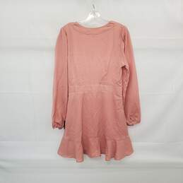 Lulus Pink Lined Faux Wrap Midi Dress WM Size L NWT alternative image