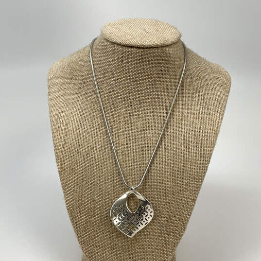 Designer Brighton Silver-Tone Motion Snake Chain Filigree Pendant Necklace image number 1