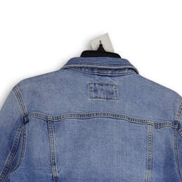 NWT Womens Blue Denim Spread Collar Long Sleeve Jean Jacket Size Large alternative image