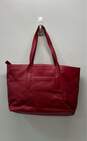 Tory Burch Leather Plaque Large Tote Red image number 2