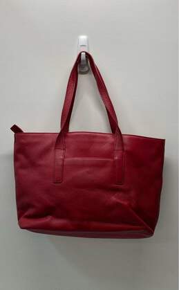 Tory Burch Leather Plaque Large Tote Red alternative image