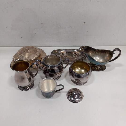 Bundle of Silver Plated Tea Set Pieces image number 1