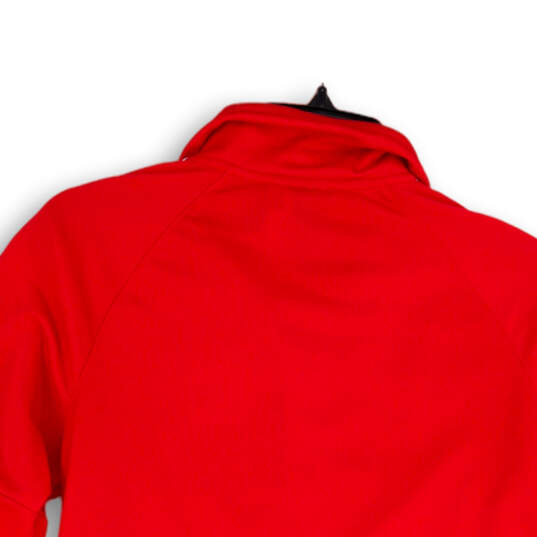 Mens Red 3-Stripes Warm-Up Long Sleeve Full-Zip Track Jacket Size Small image number 4