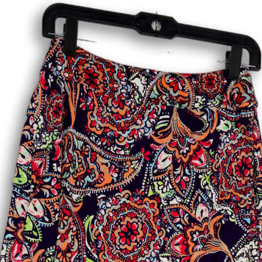 NWT Womens Multicolor Paisley Elastic Waist Pull-On Wrap Skirt Size Small image number 3