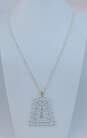 Vintage Crown Trifari Scrolled White Pendant Necklace 43.1g image number 2
