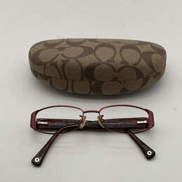 Womens Trista 9084 Satin Berry Full Rim Rectangle Eyeglasses Frame w/ Case