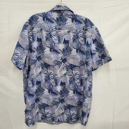 Patagonia MN's 100% Organic Cotton Blue Floral Short Sleeve Shirt Size L alternative image