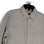 Mens Gray Long Sleeve Pockets Regular Fit Collared Button-Up Shirt M Tall image number 3