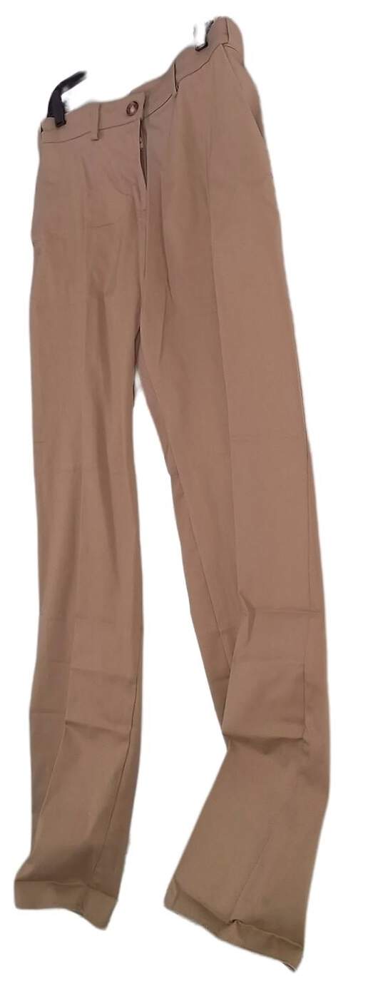 NWT Mens Khaki Flat Front Pockets Straight Leg Formal Dress Pants image number 3