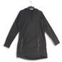 Womens Black Long Sleeve Drawstring Zipper Pocket Pullover Hoodie Size Large image number 1