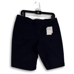 NWT Womens Blue Flat Front Welt Pocket Bermuda Shorts Size 10