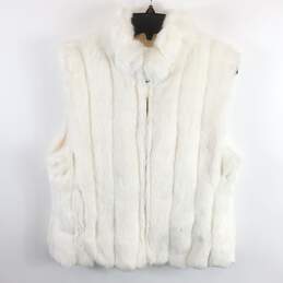 Unbranded Women White Faux Fur Vest M/L