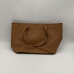 Womens Brown Leather Logo Charm Inner Pockets Tote Bag Purse Size Large alternative image