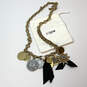 Designer J. Crew Gold-Tone Rhinestone Coin Statement Necklace w/ Dust Bag image number 1