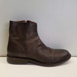 Frye Brown Leather Stacked Heel Western Boot Men US 8D