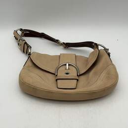 Coach Womens Beige Bag Charm Adjustable Shoulder Strap Handbag Purse