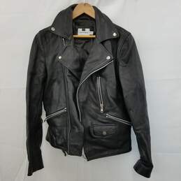 Topman Black Leather Jacket Size XS