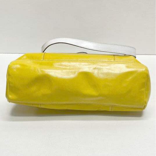 Croft & Barrow Yellow Leather Satchel Bag image number 7