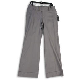 NWT Women's Gray Flat Front Slash Pocket Wide-Leg Dress Pants Size 10