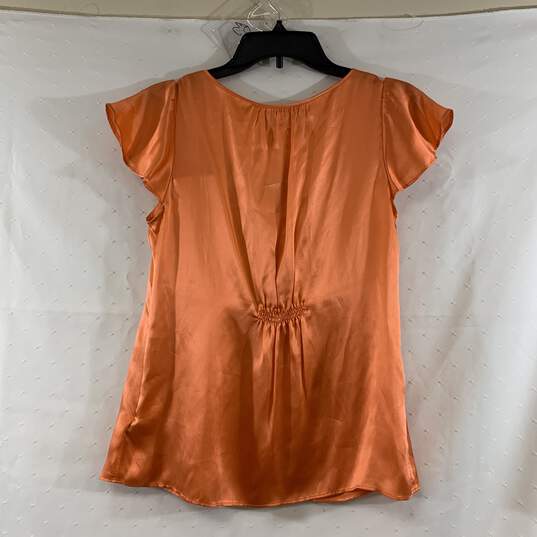 Women's Orange Banana Republic Flutter Sleeve Silk Top, Sz. 8 image number 2
