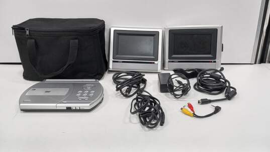 Venturer PVS 1960 Portable DVD Player with 2 Monitors & Accessories in Bag image number 1