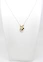 14K Yellow Gold Simulated Birthstone Children Mother's Necklace 3.5g image number 1