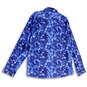 Mens Blue White Floral Long Sleeve Spread Collar Button-Up Shirt Size XXL image number 2